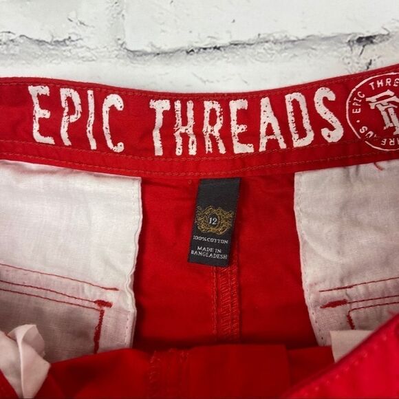 Epic Threads Boys Red Cargo Shorts | Size 12 - Picture 7 of 14